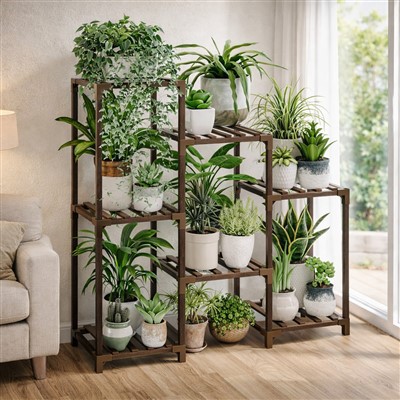 מעמד צמחי עץ 3 קומות לצמחי חוץ מקורה