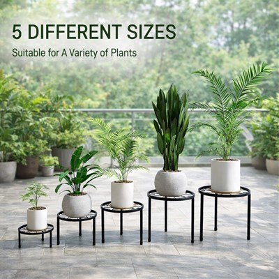 מעמדי מתכת 5 מארז לצמחי חוץ מקורה